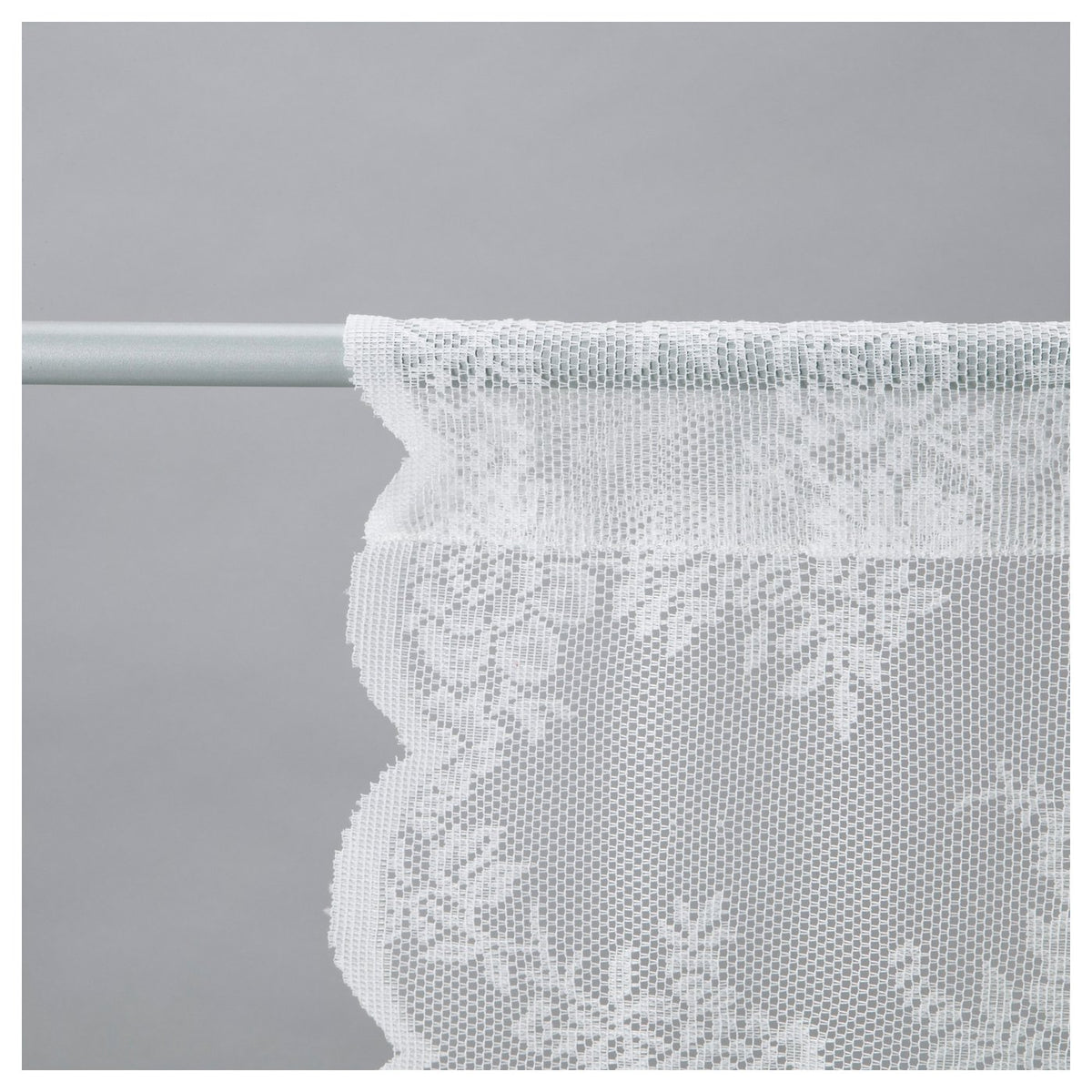 ALVINE SPETS net curtains, 1 pair, white/with rod pocket, 60x160 cm