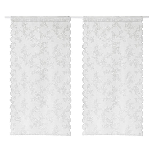 ALVINE SPETS net curtains, 1 pair, white/with rod pocket, 60x160 cm