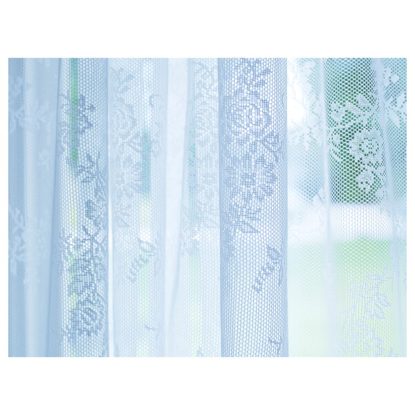 ALVINE SPETS net curtains, 1 pair, off-white/with rod pocket, 145x300 cm