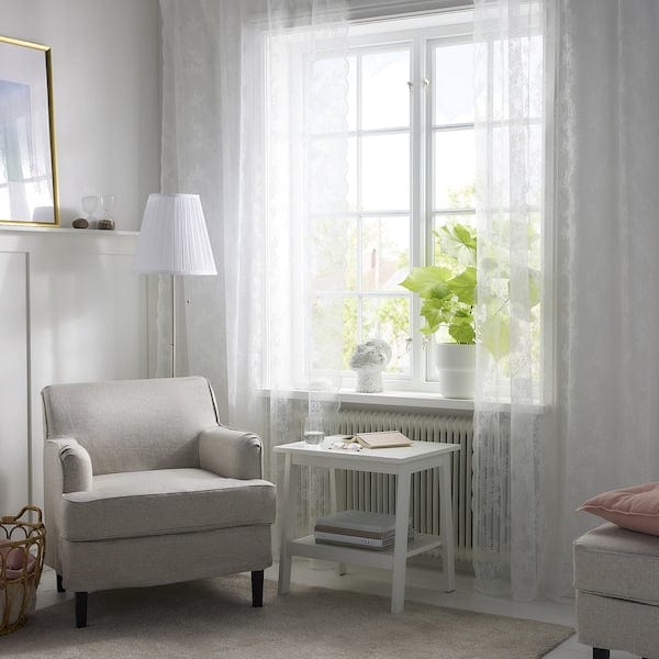Ikea ALVINE SPETS Mesh curtains, 1 pair - dirty white 145x300 cm , 145x300 cm