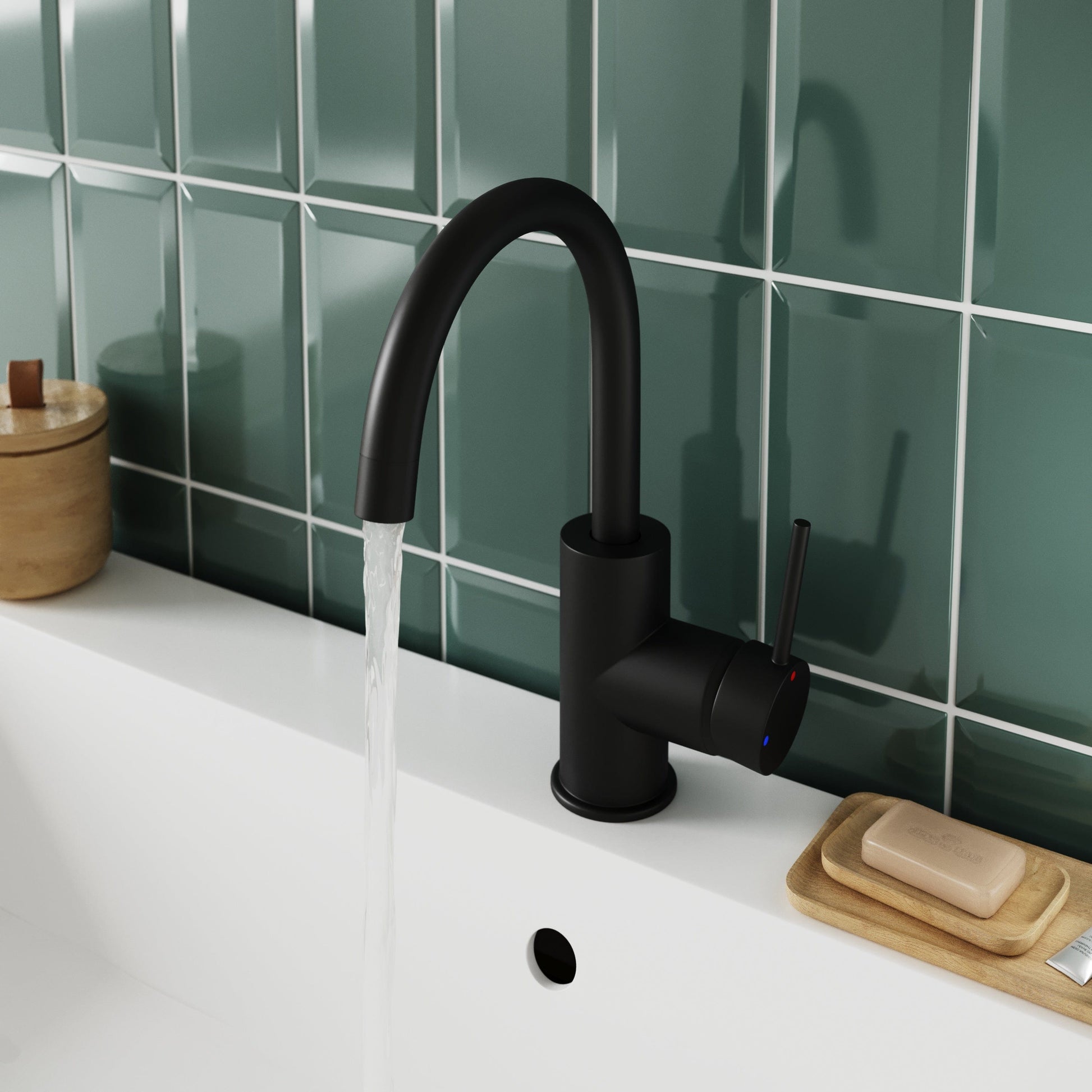 Bricocenter MISCELATORE LAVABO LOA BOCCA ALTA NERO