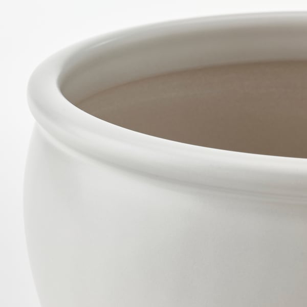 AMBRARÖNN plant pot, in/outdoor/white, 15 cm