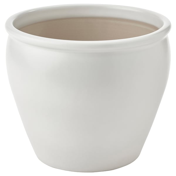 AMBRARÖNN - Plant pot, in/outdoor/white, 19 cm