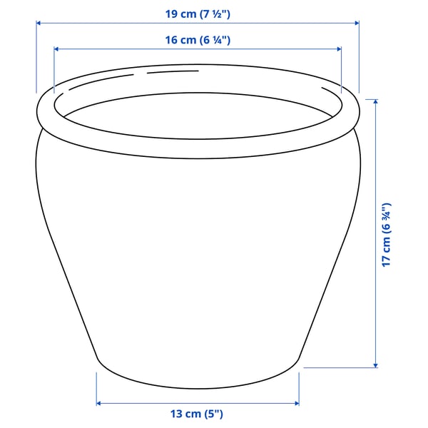 AMBRARÖNN - Plant pot, in/outdoor/white, 15 cm