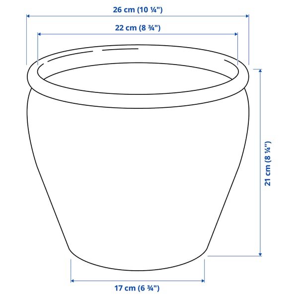 AMBRARÖNN - Plant pot, in/outdoor/white, 19 cm