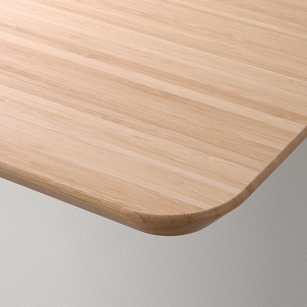 ANFALLARE / ADILS desk, bamboo/white, 140x65 cm