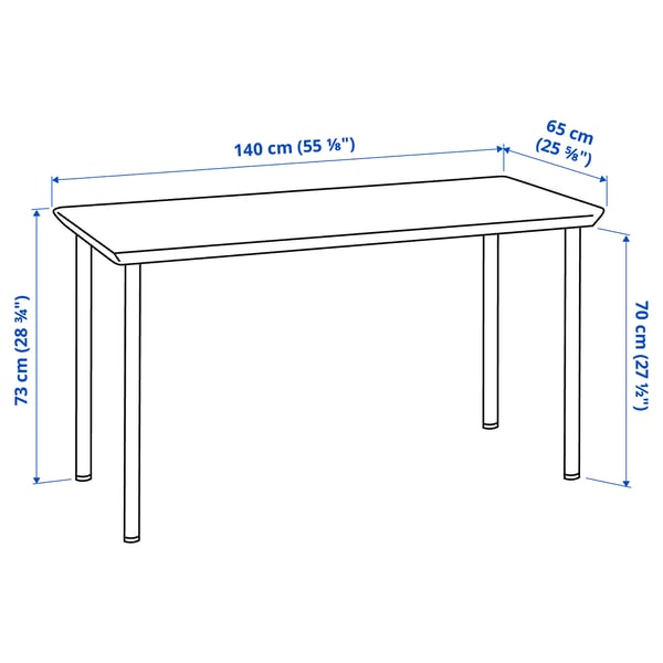 ANFALLARE / ADILS desk, bamboo/white, 140x65 cm