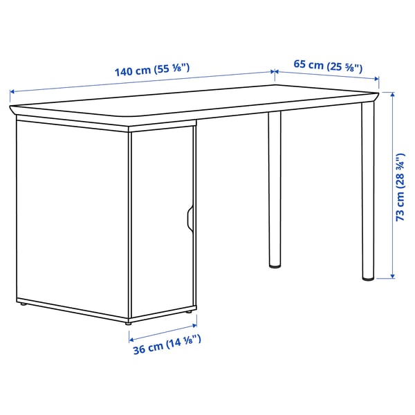 ANFALLARE / ALEX desk, bamboo/white, 140x65 cm