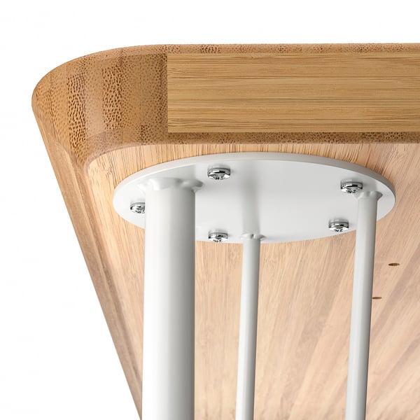 ANFALLARE / KRILLE desk, bamboo/white, 140x65 cm