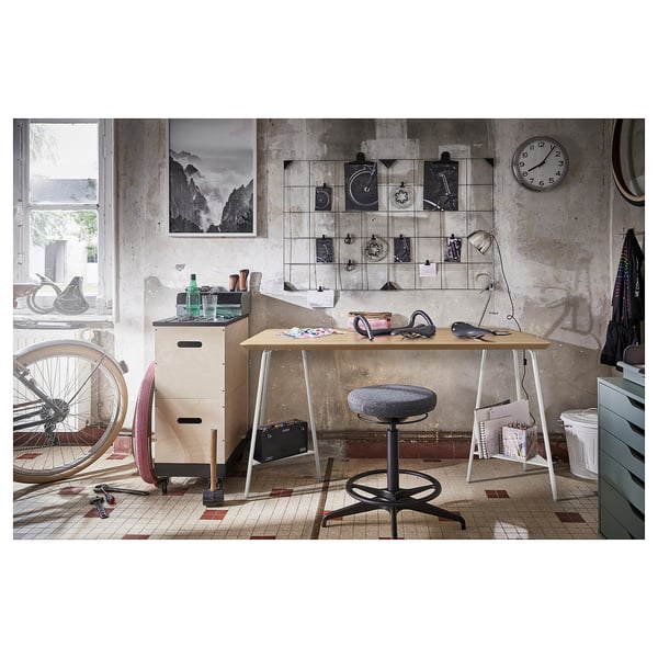 ANFALLARE / TILLSLAG - Desk, bamboo/white, 140x65 cm