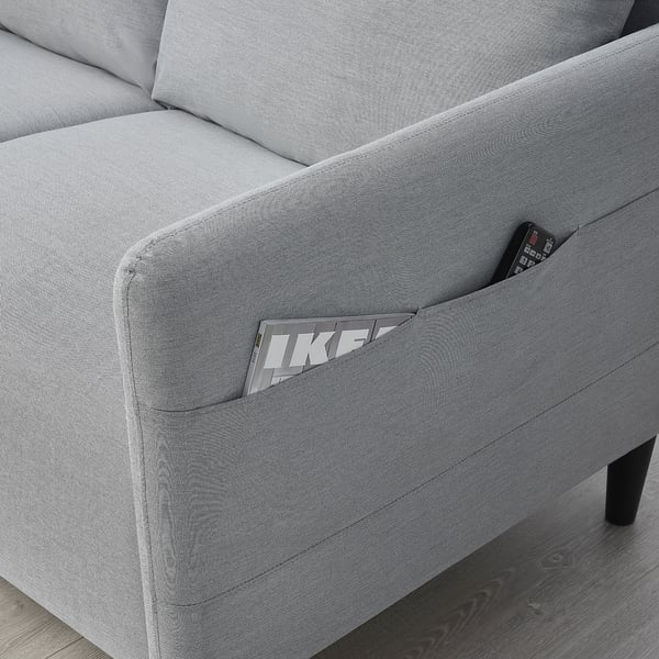 ANGERSBY - 3-seater sofa with chaise-longue/Knisa light grey ,