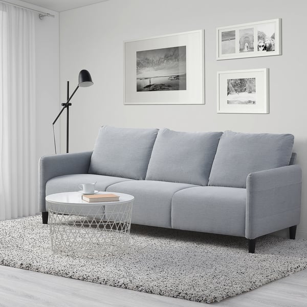 ANGERSBY 3-seat sofa, Knisa light grey, 196x89x84 cm