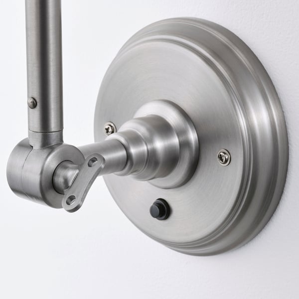 ANKARSPEL wall lamp, wired-in installation, pewter effect, 12 cm