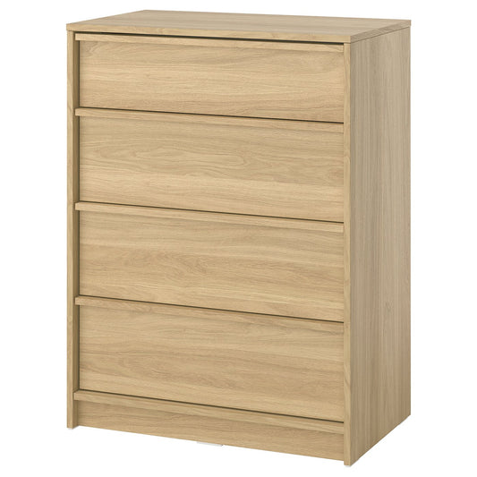 ANKARUDDEN chest of 4 drawers, oak effect, 80x48x107 cm