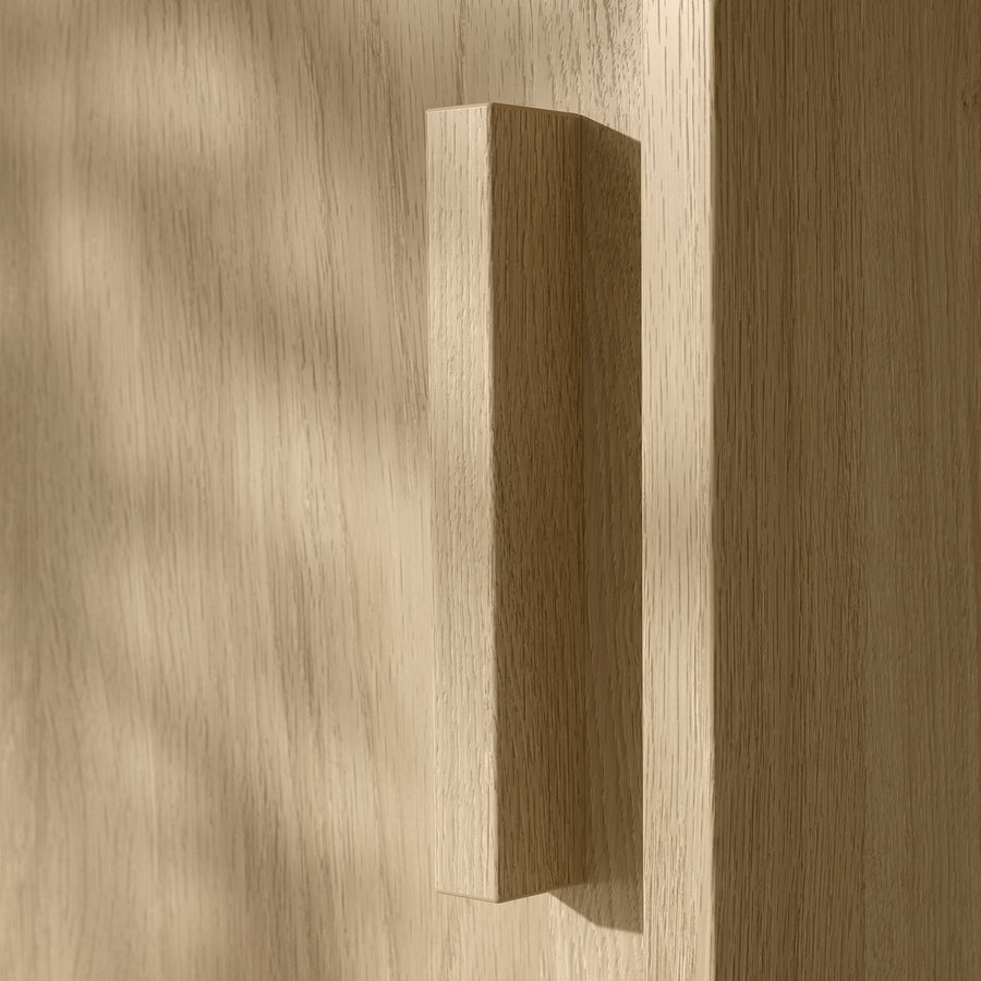 ANKARUDDEN wardrobe with sliding doors, oak effect, 98x60x190 cm