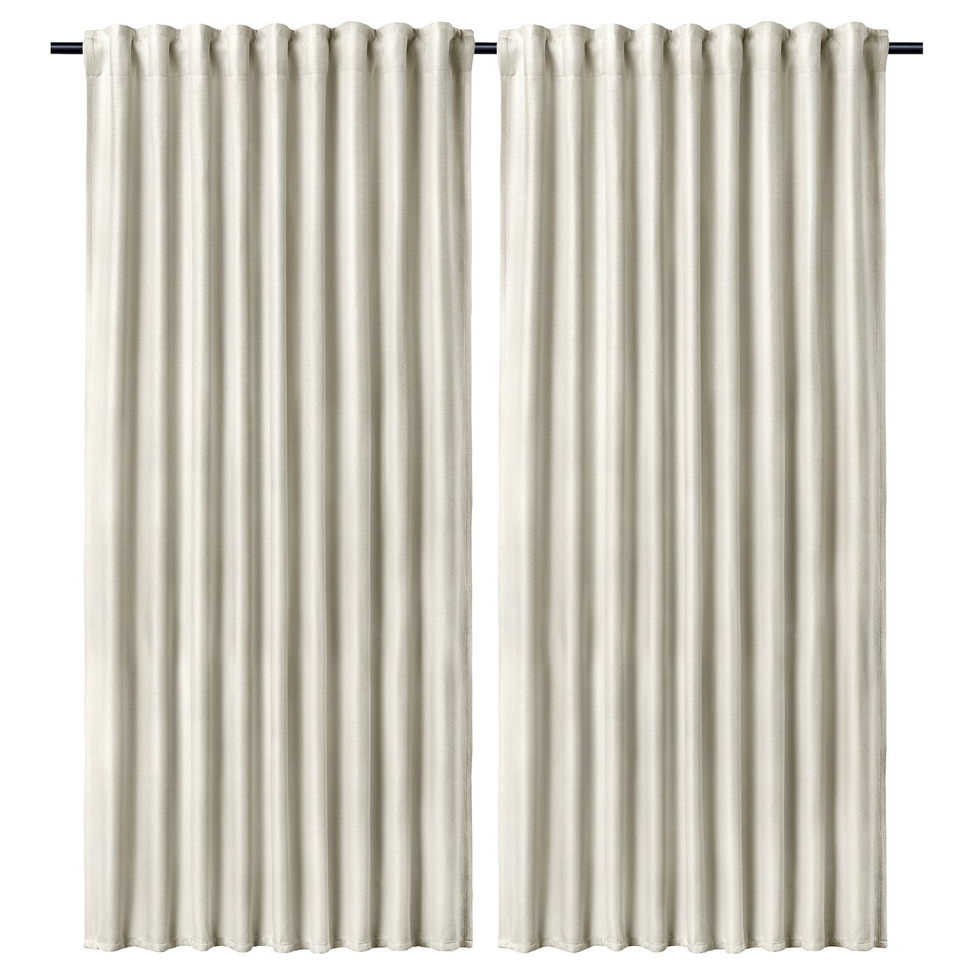 ANNAKAJSA room darkening curtains, 1 pair, white/with heading tape, 145x300 cm