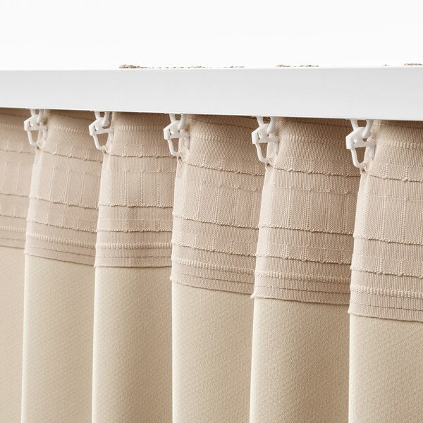 ANNAKAJSA Semi-darkening curtains, 1 pair - beige 145x300 cm , 145x300 cm