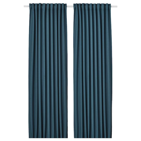 ANNAKAJSA Semi-darkening curtains, 1 pair - blue 145x300 cm