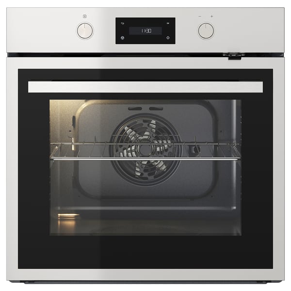 ANRÄTTA forced air oven w pyrolytic funct, IKEA 700 stainless steel, 90.0x59.5 cm