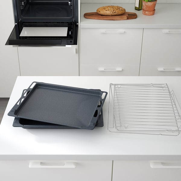 ANRÄTTA forced air oven w pyrolytic funct, IKEA 700 stainless steel, 90.0x59.5 cm