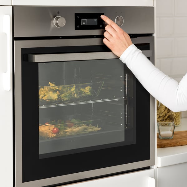 ANRÄTTA forced air oven w pyrolytic funct, IKEA 700 stainless steel, 90.0x59.5 cm