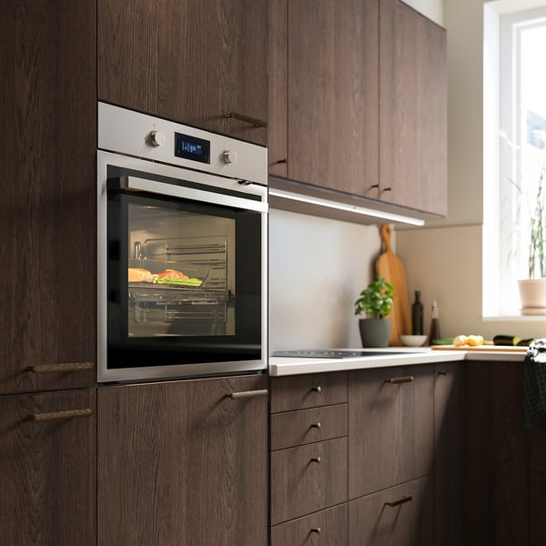 ANRÄTTA forced air oven w pyrolytic funct, IKEA 700 stainless steel, 90.0x59.5 cm