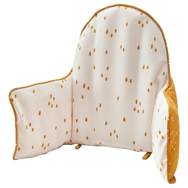 Ikea ANTILOP - Support pillow and cover, dark yellow/white polka dot