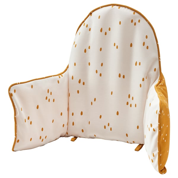 ANTILOP supporting cushion and cover, dark yellow/white dotted