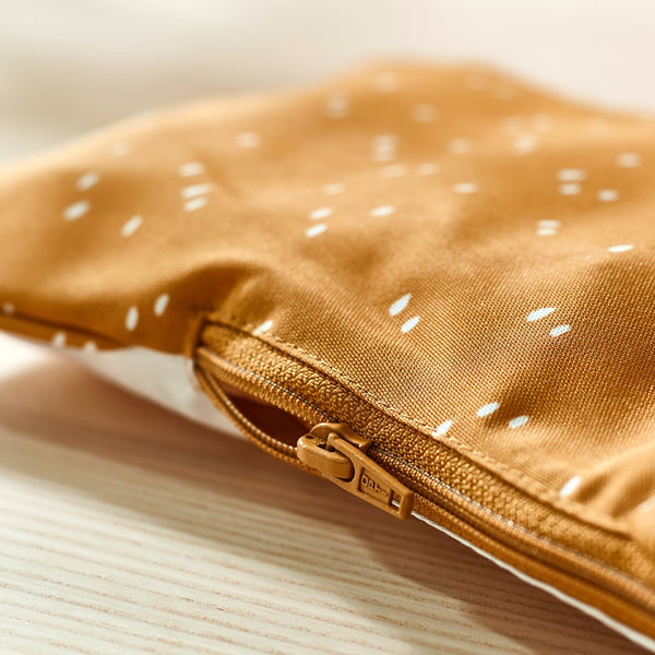 ANTILOP supporting cushion and cover, dark yellow/white dotted