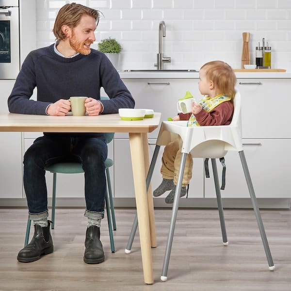 Ikea ANTILOP - Highchair with safety belt, white/silver-colour