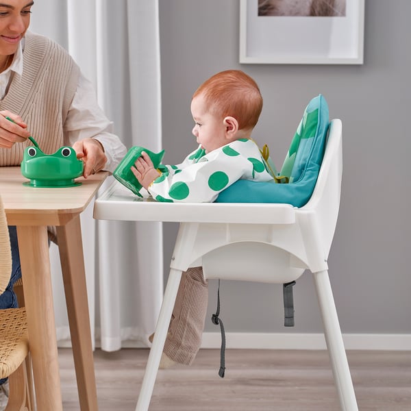 ANTILOP highchair with tray, white/white, 25x90x60 cm