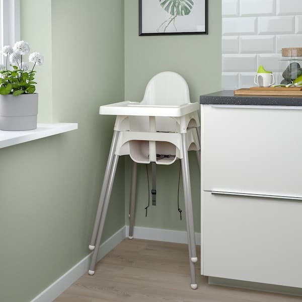 Ikea ANTILOP - Highchair with tray, white/silver-colour