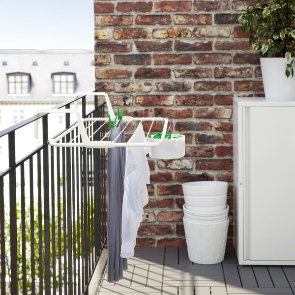 ANTONIUS drying rack, white, 77x40-49 cm