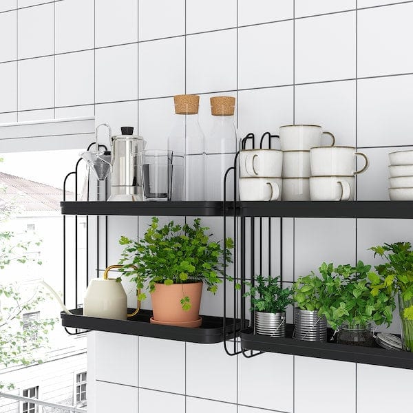 Ikea APOTEKARE - Wall shelf, black, 50x52 cm