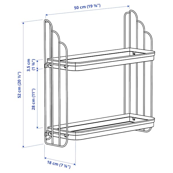 Ikea APOTEKARE - Wall shelf, black, 50x52 cm
