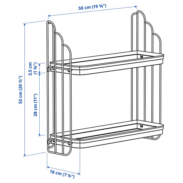APOTEKARE - APOTEKARE Wall shelf, black, 50x52 cm