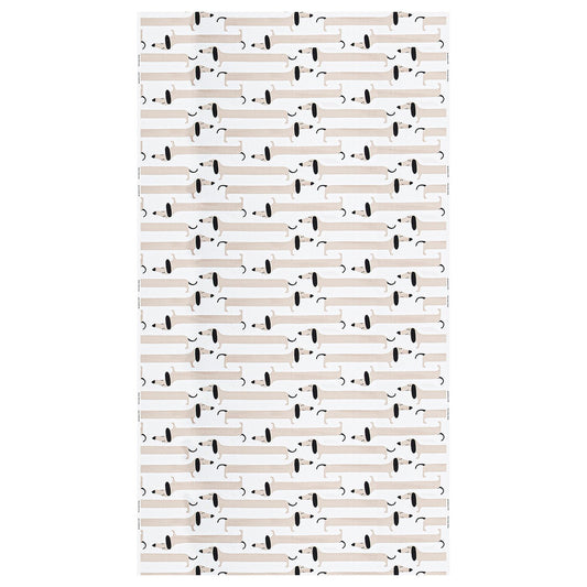 ARBETSTÅG pre-cut fabric, off-white/beige dog pattern, 150x300 cm