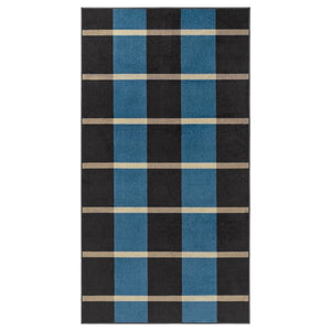 ARBETSZON rug, low pile, grey blue/check, 80x150 cm