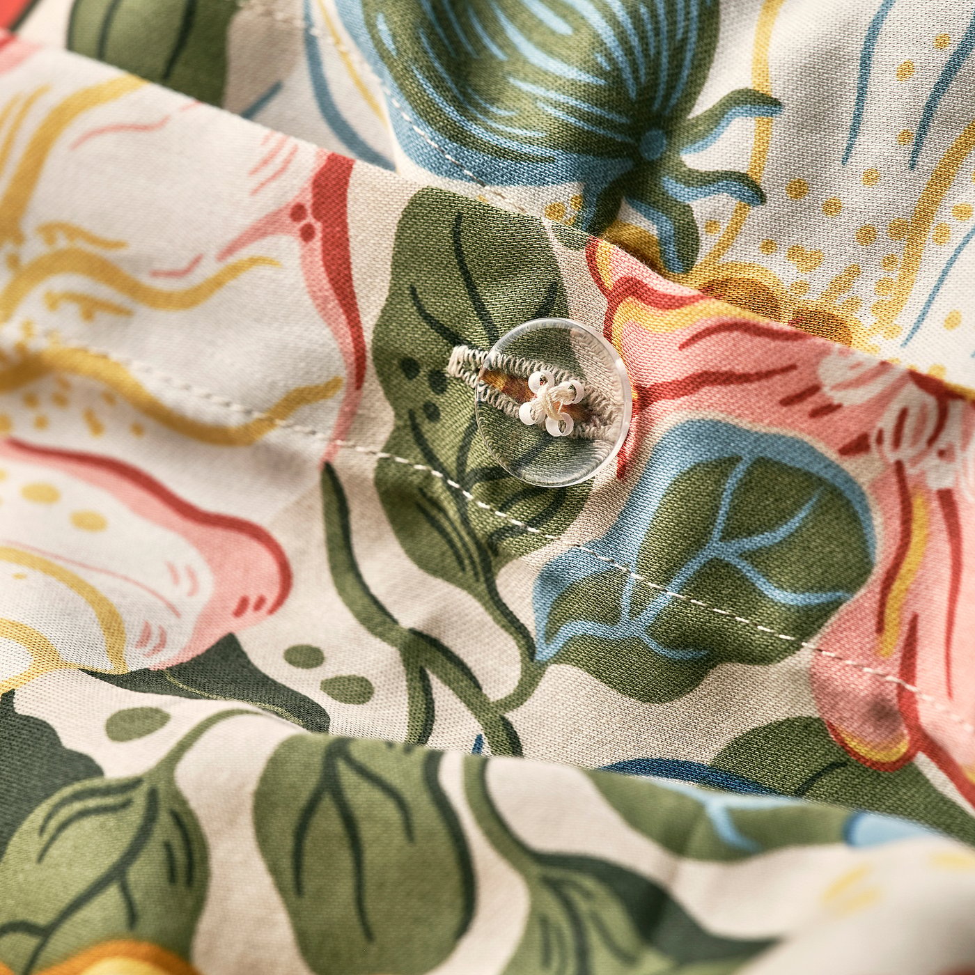 ARENBOK duvet cover and 2 pillowcases, beige/floral pattern, 240x220/50x80 cm