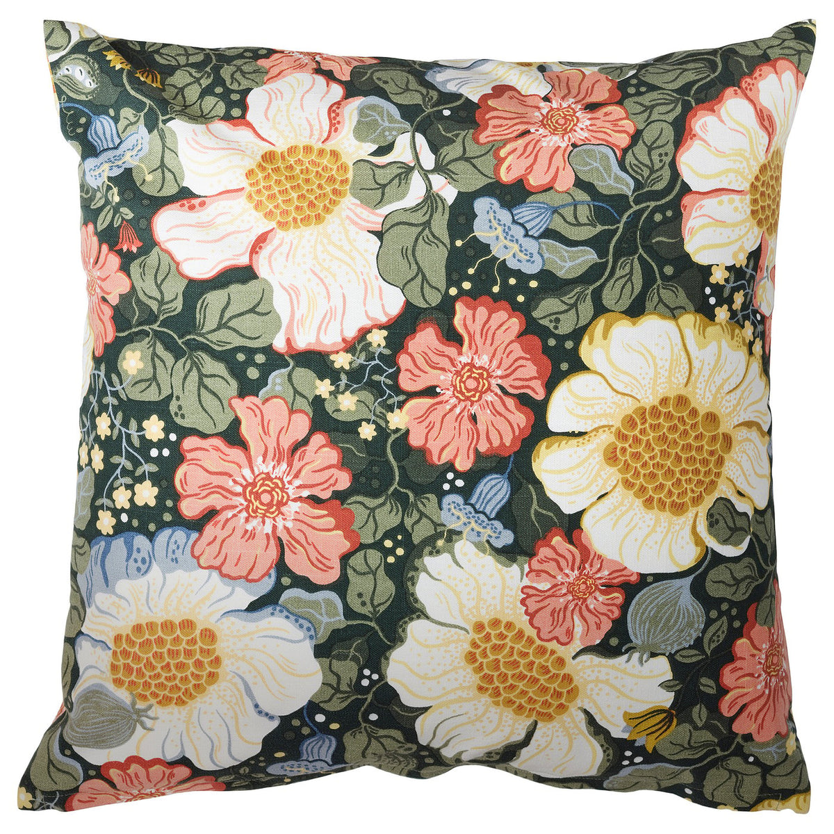 ARENBOK cushion cover, green multicolour/floral pattern, 50x50 cm