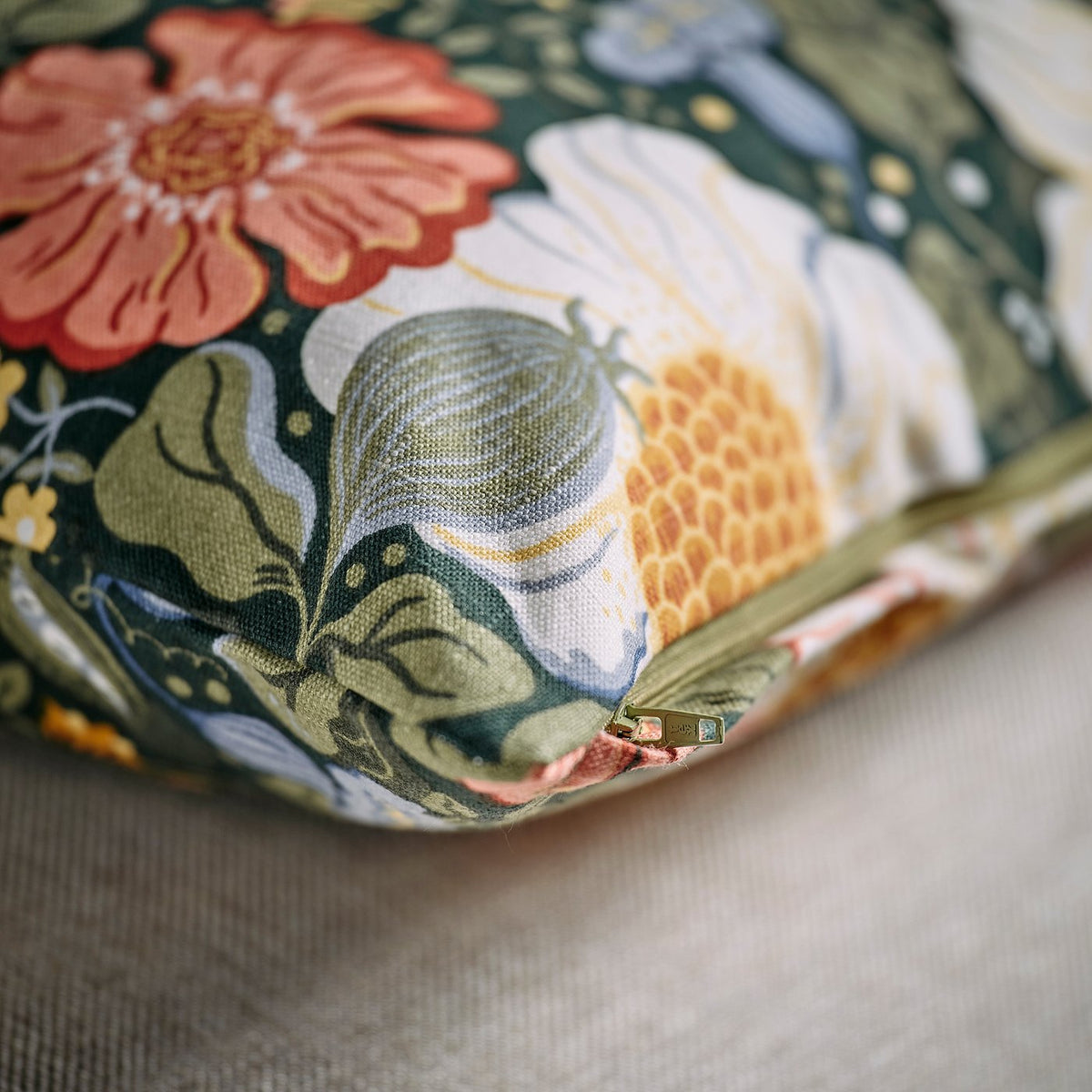 ARENBOK cushion cover, green multicolour/floral pattern, 50x50 cm