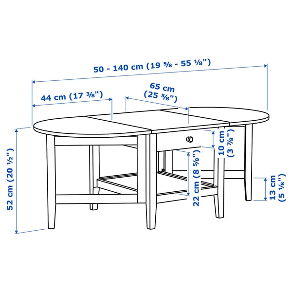 ARKELSTORP - ARKELSTORP Coffee table, black, 65x140x52 cm