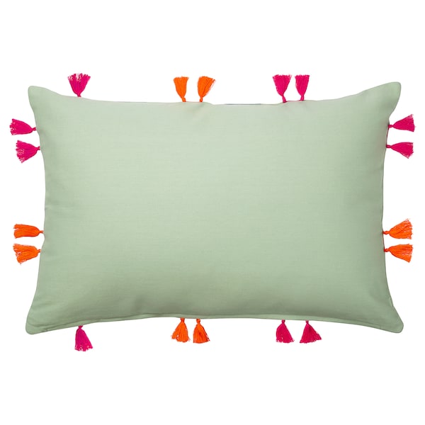 AROMATISK - Cushion cover, tassel/green, 40x58 cm