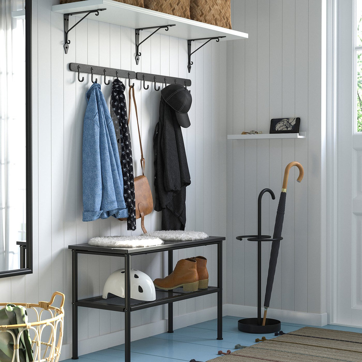 ÅRSJÖN hanger for door/wall, black, 48 cm