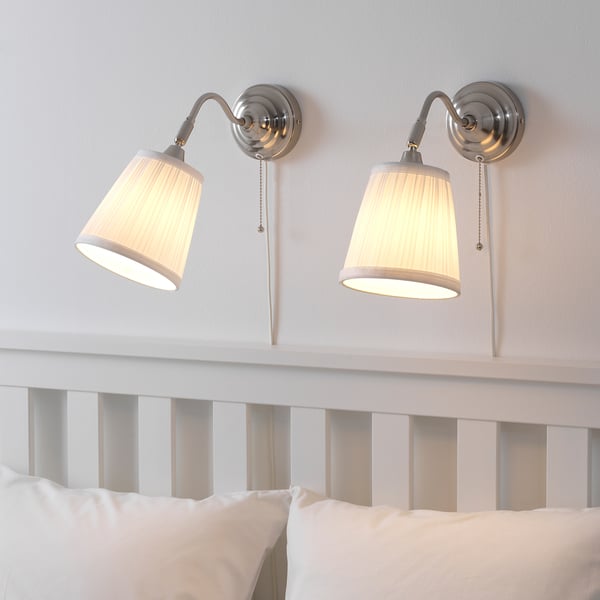 ÅRSTID wall lamp, nickel-plated/white, 16 cm