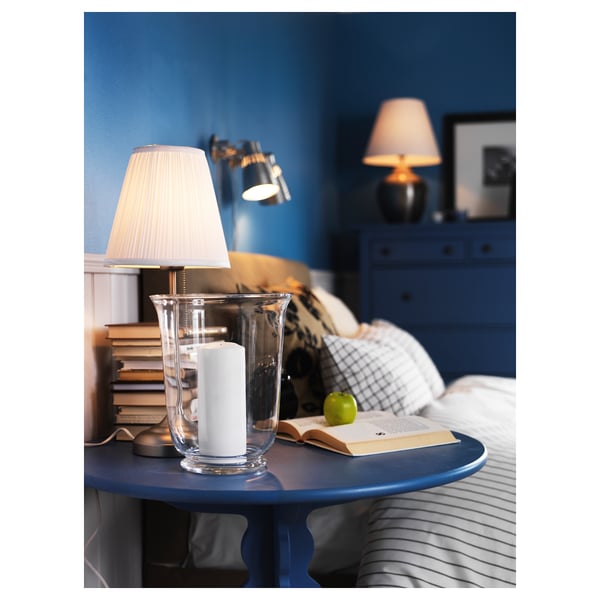 ÅRSTID table lamp, nickel-plated/white, 22 cm