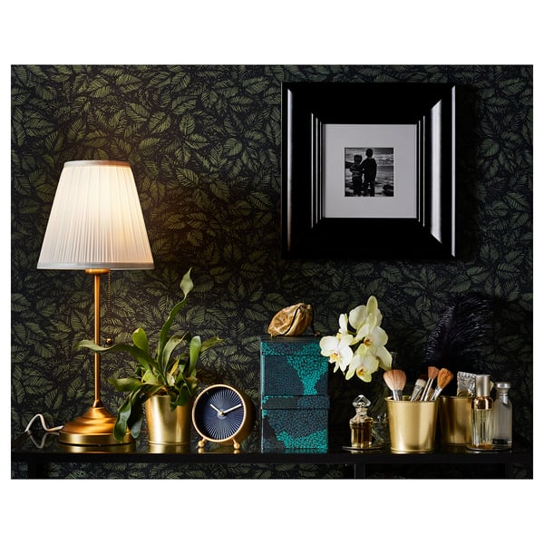 ÅRSTID table lamp, brass/white, 22 cm