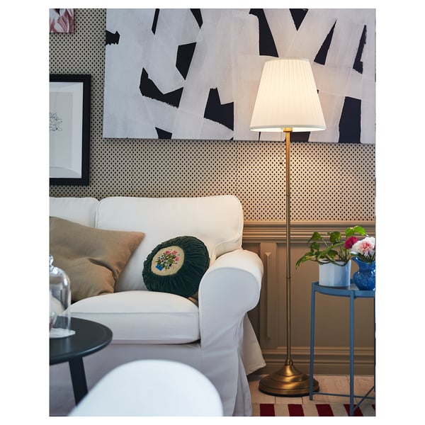 ÅRSTID floor lamp, brass/white, 36 cm