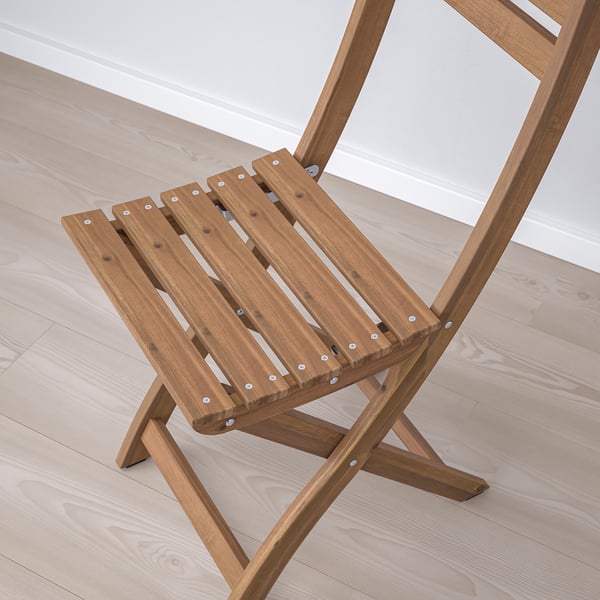 ASKHOLMEN chair, outdoor, foldable dark brown, 36x87x49 cm