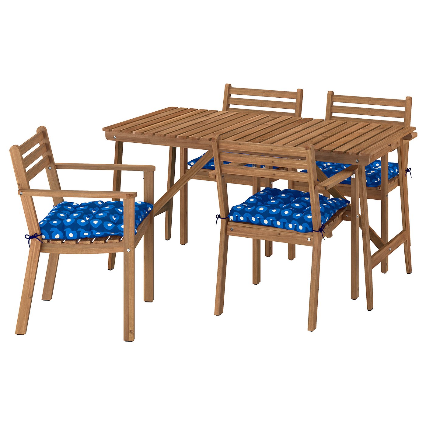 ASKHOLMEN table+4 chairs w armrests, outdoor